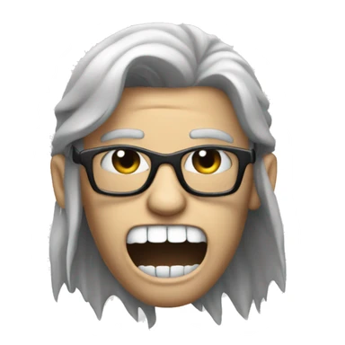 a big-toothed metalhead nerd sticker