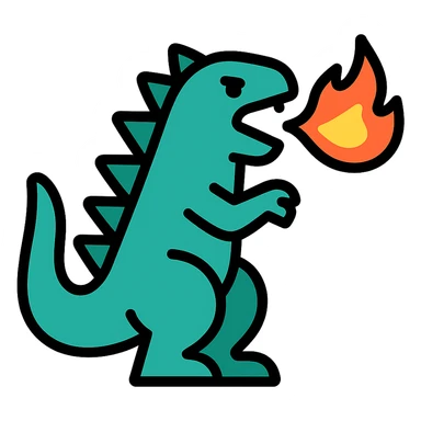 Godzilla breathing fire sticker