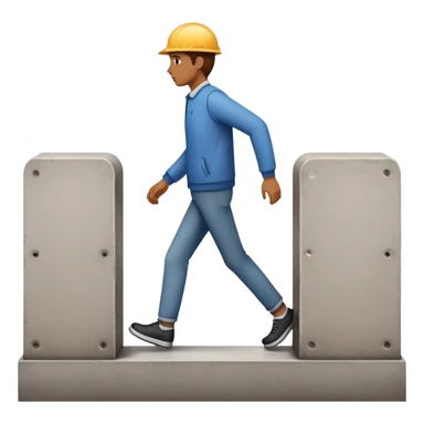 Person going around a wall or barrier instead of through it sticker