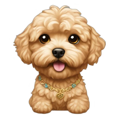 golden maltipoo with tattoos sticker