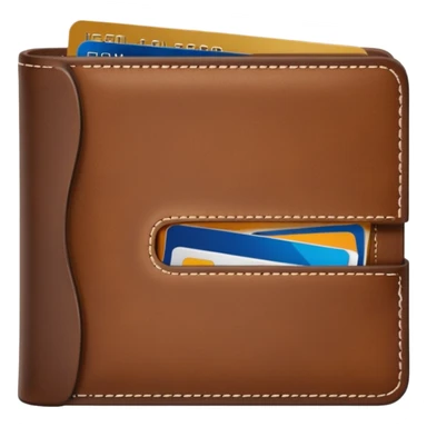 portefeuille marron avec billet et carte bancaire sticker