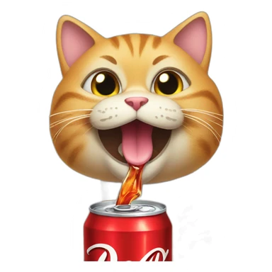 cat drink a cola sticker