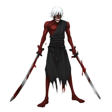 A blood bankai from bleach with vizard mask on sticker