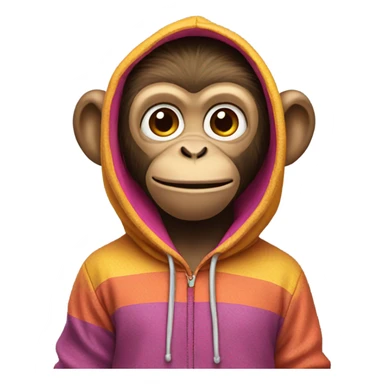 Monkey with hoodie sticker