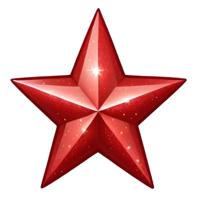 red glitter star sticker
