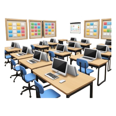 Birdseye view of large study space with students working separately sticker