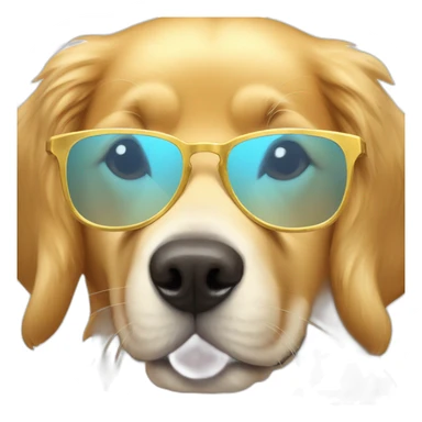 A golden retriever with glasses of water  sticker