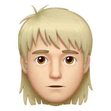 Man with long messy fringe sticker