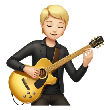 cinematic-realistic-guitar,-polished-metal,-warm-golden-reflections-dancing-along-its-surface,-soft-hands-carefully-positioned-over-the-keys,-glowing-with-an-elegant-and-airy-charm. sticker