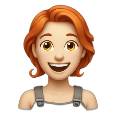 Redhead girl laughing sticker