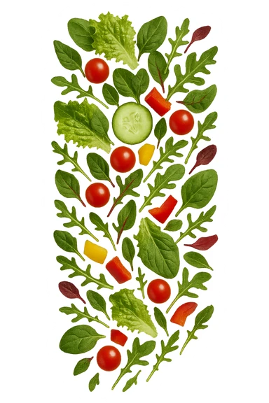 insalata che cade verticalmente sticker
