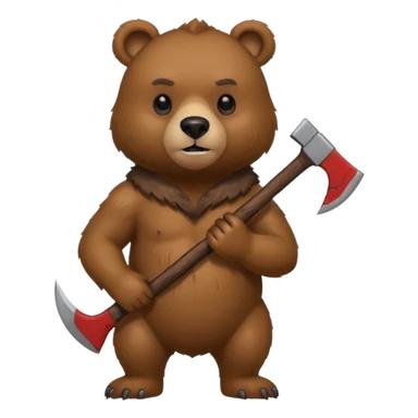 a bear with an axe  sticker