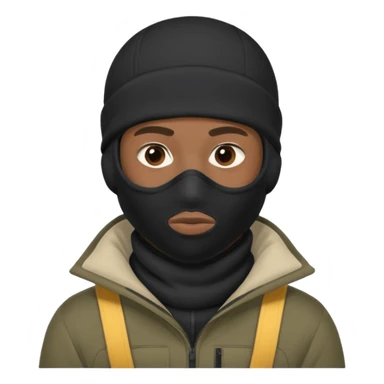 Black man in ski mask sticker