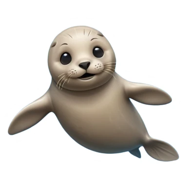 A 3D cartoon seal swimming with visible flippers, calm blue water, soft sunlight, Memoji-style realism. sticker