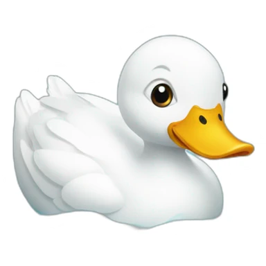White duck swimming sticker