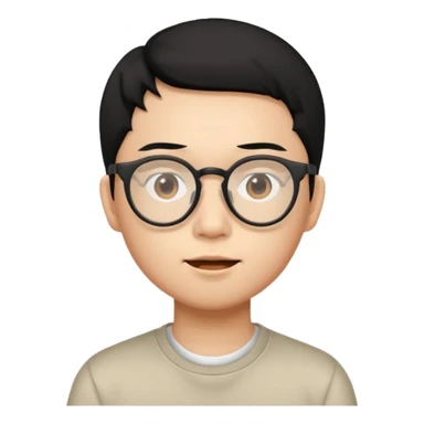 Asian, black hair, glasses, fully naked, Nude man, penis, testicles, boyish, ass sticking out, asshole, butthole, no muscles sticker