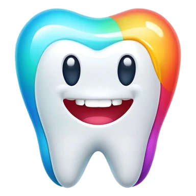 colorful dental app icon, tooth app with vibrant colors sticker