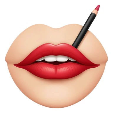 full glossy pouty baddie lips with lip liner sticker