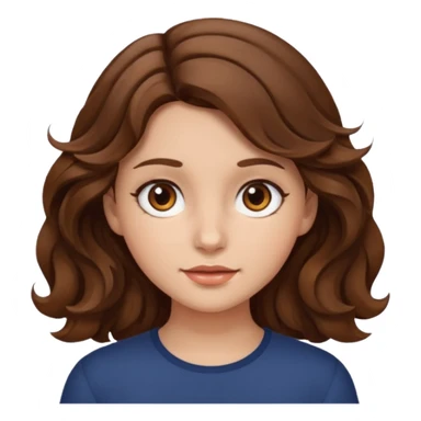 Brown hair brown eyes wavy hair girl sticker