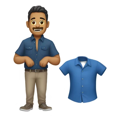 Chico haciendo pesas con ropa azul sticker