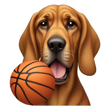 A bloodhound dog with the head of a basketball. sticker