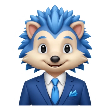 blue hedgehog groom sticker