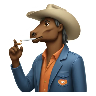 A bronco smoking cigarettes  sticker