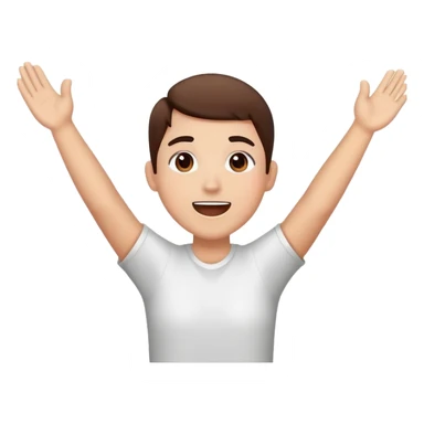 face with hands raised, confetti in the air, cheering at a parade sticker