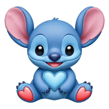 Stitch with hearts sticker