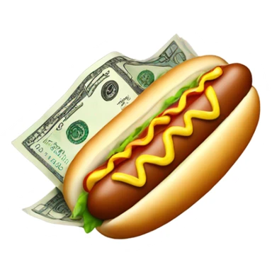 Money on hotdog sticker