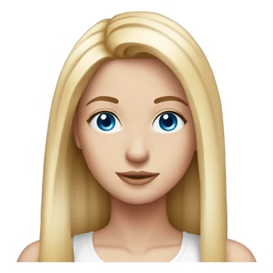 beautiful woman, long straight blonde hair, blue eyes, white tank top sticker