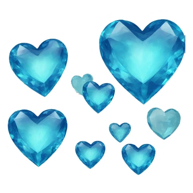 Blue jewel heart-shaped sticker