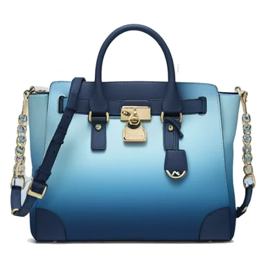Realistic isolated light blue to navy blue ombre michael kors satchel purse.  sticker