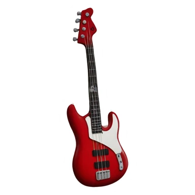 Red bass guitar sticker