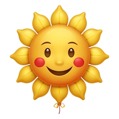 smiling happy sun puffy balloon style sticker