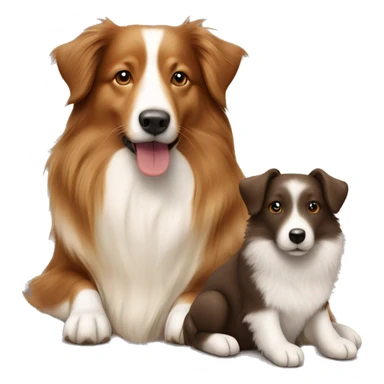 Shetland sheepdog and brown Labrador sitting sticker