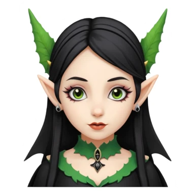 Goth girl Halloween with elf ears  sticker