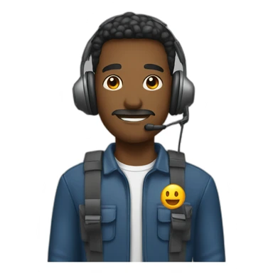 homem com protetor auricular sticker