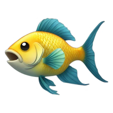 Happy fish angle fish sticker