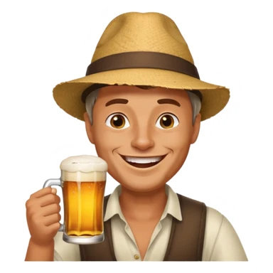drunk man with a glass of beer sticker