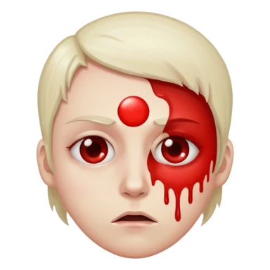 face with bloodshot eyes, tired or stressed expression sticker