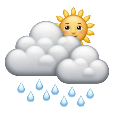 clouds with some snow showers and a tiny sun sticker