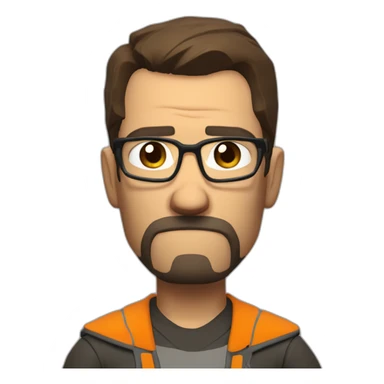 sad gordon freeman, big frown sticker