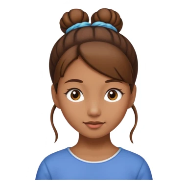 Girl with light brow skin and brown hair in bun sticker