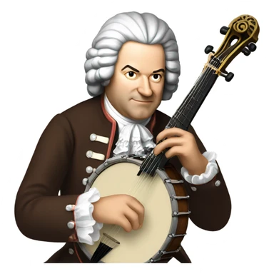 Johann Bach pointing banjo sticker