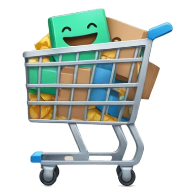 shopping cart with boxies sticker