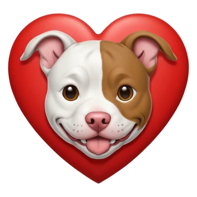 happy pit bull face inside a heart sticker