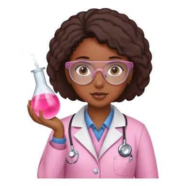 Black girl scientist wearing pink lab coat  sticker