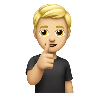 Blonde male emoji with a hand pointing at itself  sticker