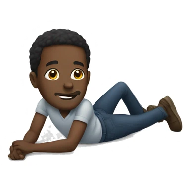 black man laying on the ground  sticker